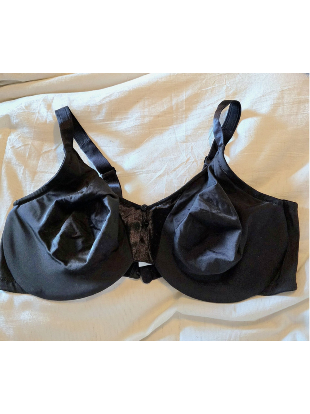 Vintage Olga Satin Black Plus Size Bra 40DD